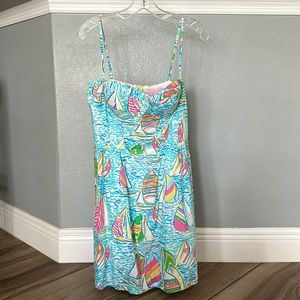 Lilly Pulitzer Dress - Size 8 - Blue, green, pink, yellow - Sailboat pattern